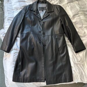 Guess Black Leather Women's Coat